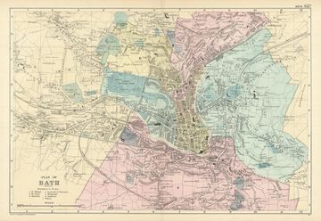 Antique map of Bath