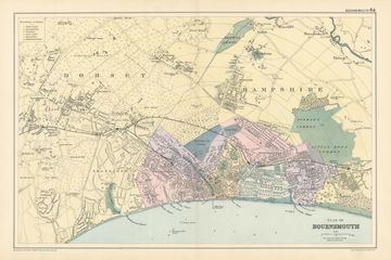 Antique map of Bournemouth