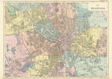 Antique map of Bradford