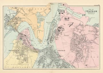 Antique map of Chatham & Rochester