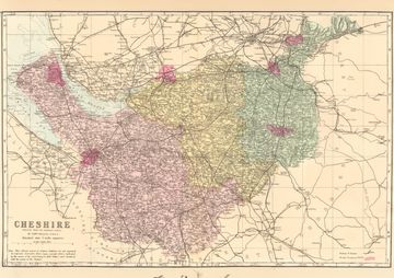 Antique map of Cheshire