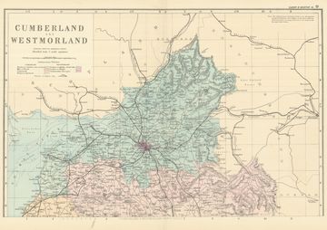 Antique map of Cumbria