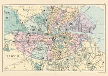 Antique map of Dublin