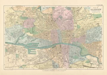 Antique map of Glasgow