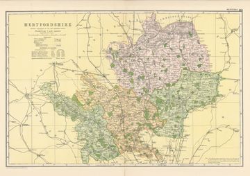 Antique map of Hertfordshire