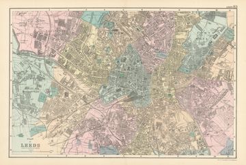 Antique map of Leeds