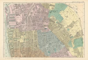 Antique map of Liverpool North