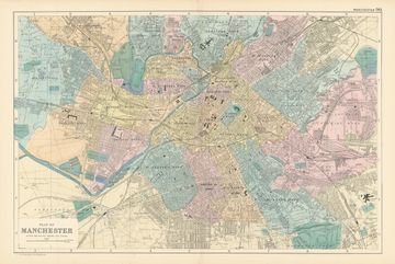 Antique map of Manchester