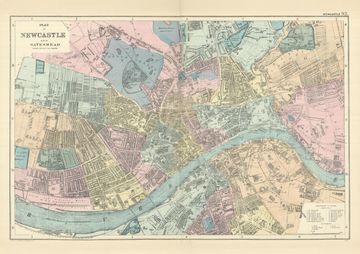 Antique map of Newcastle
