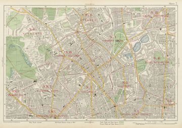 Antique map of North London