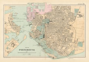 Antique map of Portsmouth