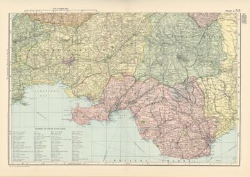 Antique map of South Wales