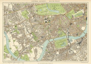 Antique map of South West London