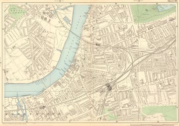 Antique map of Wandsworth & Battersea