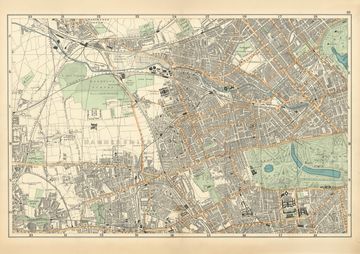 Antique map of West London